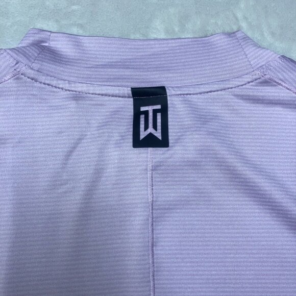 Nike Tiger Woods Shirt Men 2XL Dri-FIT Purple Stripe Mock Neck Golf BQ6724-543 - Picture 1 of 7